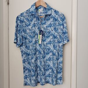 Tailorbyrd Performance Golf Polo Shirt Blue Quick Dry Men's Size Medium New